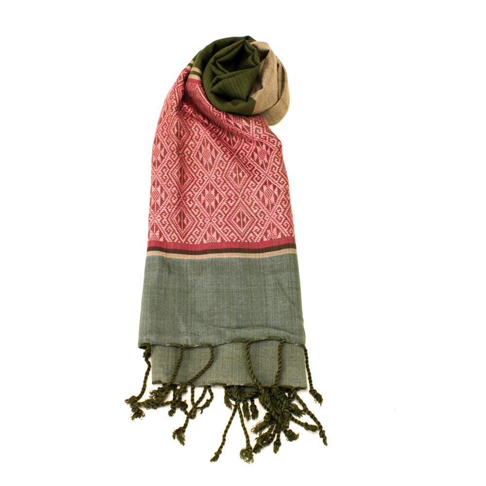 Scialle Sciarpa Feltro Arancione Verde Viola Astratto 92 In X - Italia - Foto 3