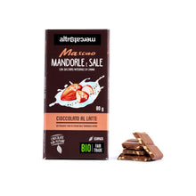 Carica l'immagine nel visualizzatore di Gallery, Cioccolato Mascao al latte con mandorle e sale - bio - 80g