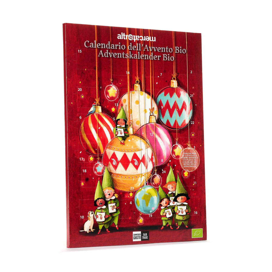 CALENDARIO DELL'AVVENTO CON CIOCCOLATO AL LATTE BIO