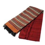 Sciarpa in cotone jacquard rosso/arancio