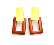 Orecchini Gaia rosso/oro